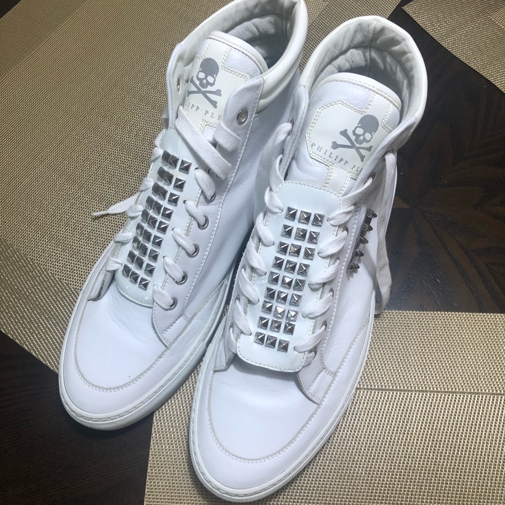 Philipp Plein White High Top Sneakers Size 44
